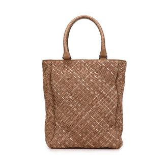Bottega Veneta Pre-owned Tote Bags, female, Brown, Size: ONE SIZE Pre-owned Woven Tote Bag
