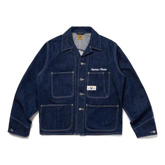 Human Made Denim Short Coverall Jacket Blue HM26JK007