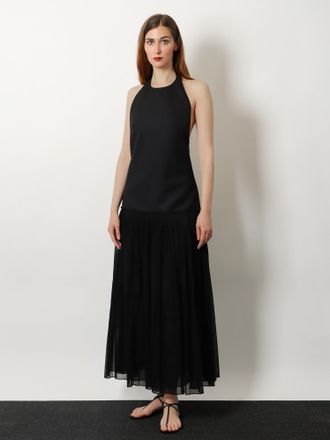 R&oacute;he Womens Dress Pleated Long Black Wool