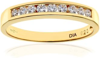 Jewelco London 18ct Gold 1/4ct Diamond 9 Stone Channel Set Eternity Ring 2.5mm - PR0AXL3699Y18JPK