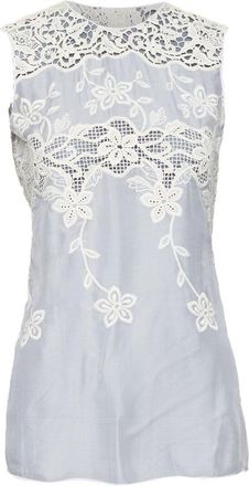 Dolce & Gabbana Silk Cotton Lace Top, Size It 36 (Authentic Pre-Loved)