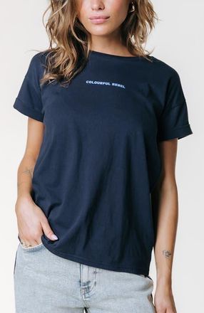 Colourful rebel Uni Logo Boxy Tee in Blue at Nordstrom, Size Medium Eu