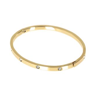 Autentica Crystal Accent Hinged Bangle