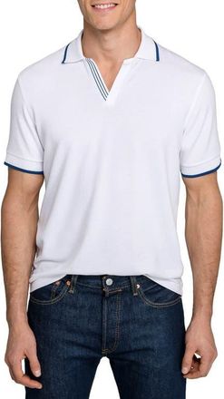 ConStruct Slim Fit Solid Johnny Collar Short Sleeve Polo in White at Nordstrom, Size Xx-Large