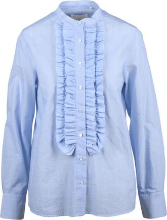 Xacus Overhemden, Dames, Blauw, S, Katoen, Coreana Con Rouge Shirt