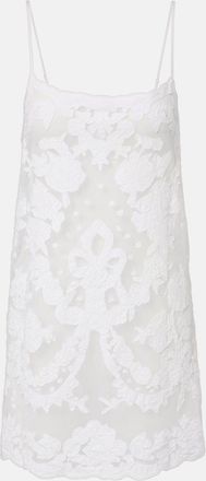 Juliet Dunn Embroidered cotton minidress