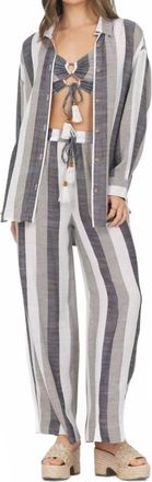 Vintage Havana Metallic Stripe Button Down In Black