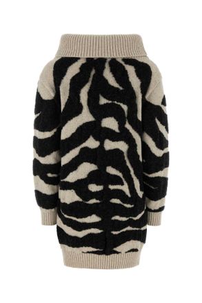 Moschino Womens Sand Wool Blend Sweater Dress Fantasia Avorio Abiti