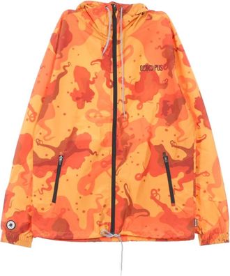 Octopus Camo Orange Windbreaker Jas - Heren - Zomerjassen - Oranje - XL - Jassen