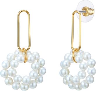 Lulu & Jane Womens Earrings Brass - Gold - One Size