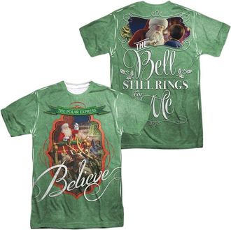 Gildan Polar Express Santa (Front/Back Print) Short Sleeve Adult Poly Crew Tee / T-Shirt