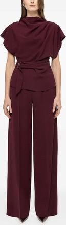 Nissa pressed-crease trousers - women - Polyester - 36 - Red