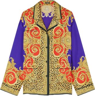 Versace Camicia con stampa barocca - Viola