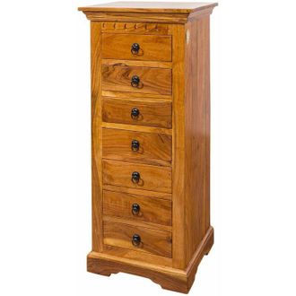 Massivmoebel24 oxford 0523 Cassettiera in legno di acacia - laccato / miele 47x43x112