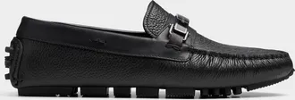 Emporio Armani Mens Driver grained leather moccasin loafers