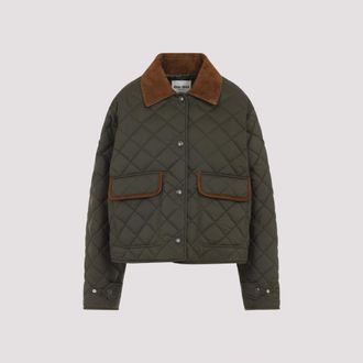 ジャケット MIU MIU Quilted nylon jacket with suede details Miu Miu Quilted Nylon Jacket With Suede Details | Grailed