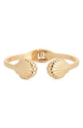 Nordstrom Rack Metal Shell Cuff Bracelet in Gold at Nordstrom Rack
