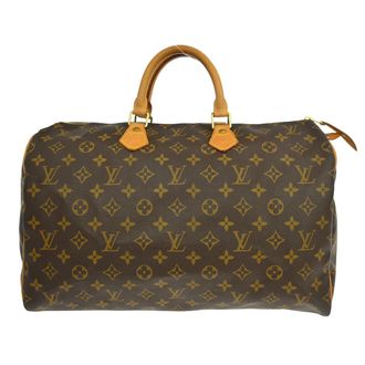 Louis Vuitton Speedy Handbag Monogram Canvas Brown Canvas Handbag (Pre-Owned)