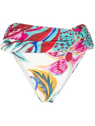 PatBo Bikinislip met bloemenprint - Groen