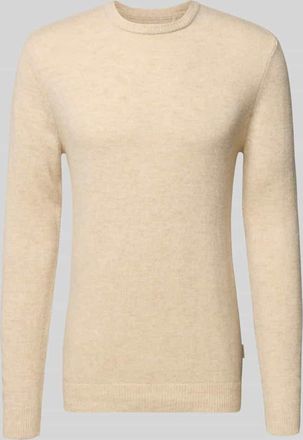 Blend Strickpullover mit gerippten Abschlüssen Modell BRANKO in Beige Melange, Größe 3XL