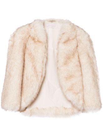 Saiid Kobeisy cropped faux-fur jacket - Neutrals