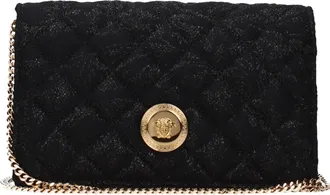 Versace Black Fabric Clutch Womens Bag