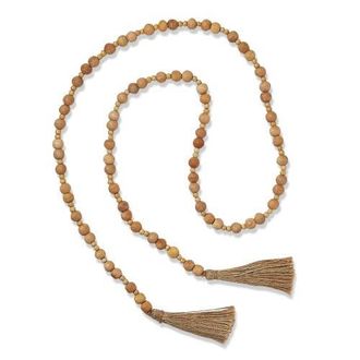 Tag Bead and Jute Tassel Garland Natural Decorative Wall Decor in White at Nordstrom