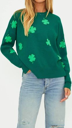 Beach Riot Callie Crewneck Sweater In Green