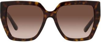 Dolce & Gabbana 55mm Gradient Square Sunglasses in Havana at Nordstrom