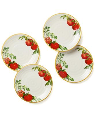 Certified International Pomodoro Set Of 4 Canape Plates