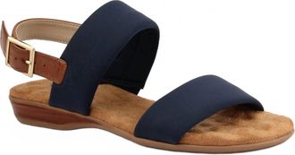 Ros Hommerson Womens Cabana Fabric Luggage Atanado Leather In Navy Blue