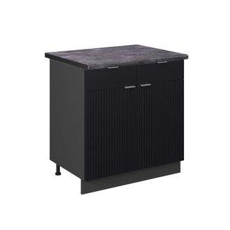 Vicco Mueble Bajo De Cocina Fame-line, Rayas Negras, 80 Cm, Et Antracita