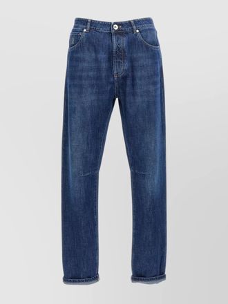 Brunello Cucinelli denim mid-rise tapered jeans