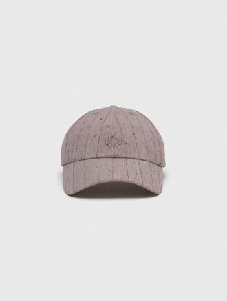 Maje Printed Cotton Hat - Grey - Maje