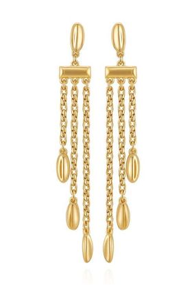Vince Camuto Long Chain Tassel Earrings in 14K Gold Plated at Nordstrom