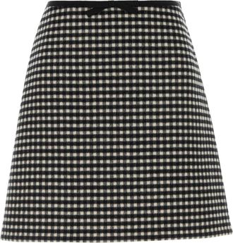 Valentino Garavani Embroidered Flannel Mini Skirt