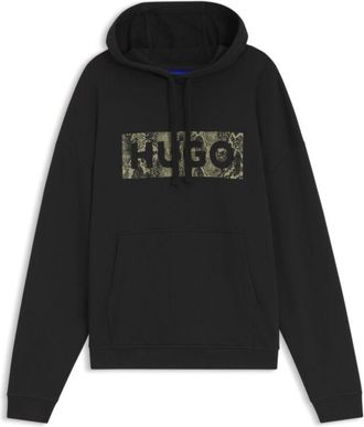 HUGO BOSS Cotton-terry hoodie with logo graphic