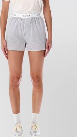 Sporty & Rich striped design shorts elastic waistband