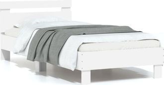 vidaXL vidaXL Giroletto con Testiera e LED Bianco 75x190 cm