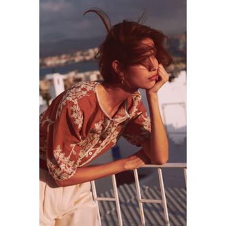 Boden Leah Embroidered Top in Red Embroidery at Nordstrom, Size 2