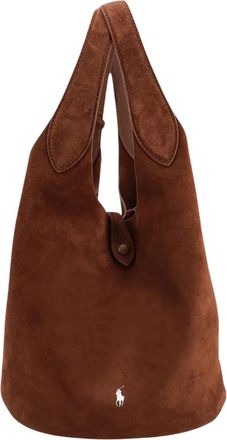 Polo Ralph Lauren Suede Tote Bag With Slouchy Silhouette And Subtle Logo