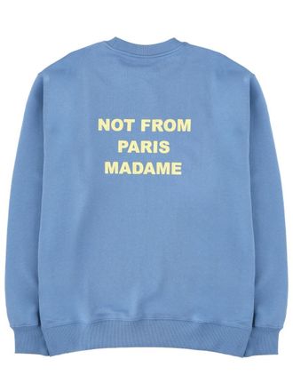Dr&ocirc;le de Monsieur Slogan Typographic Sweatshirt - Blue
