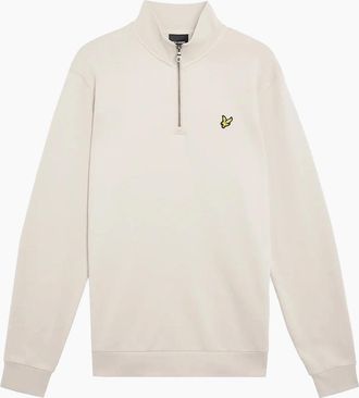 Lyle & Scott Mens Lyle & Scott Cotton Loopback 1/4 Zip Sweatshirt Cove - White - Size: 38