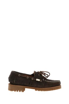 Sebago Handcrafted Waxed Suede Moccasins With Beaded Accents
