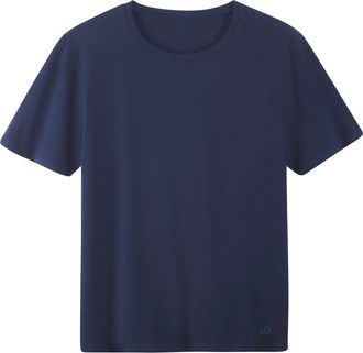 s.Oliver T-Shirt S.OLIVER, Herren, Gr. XXL, navy, Jersey, Obermaterial: 100% Baumwolle, unifarben, normal, Rundhals, abgesteppte Kante, Shirts T-Shirt, unifarb
