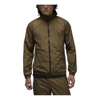 Nike Jordan Air Jordan Solid Color Pattern Printing Casual Jacket Mens Brown DQ8074-385