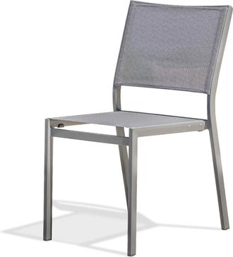 DCB Garden Silla de jard&iacute;n apilable de aluminio y lona plastificada