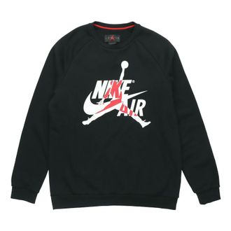 Nike Mens Jordan Air Flying Man Printing Knit Round Neck Pullover Black BV6007-010