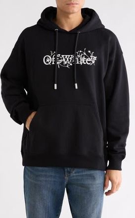 Off-white Bookish Flower Skate Hoodie in Black-White at Nordstrom Rack, Size Xx-Large