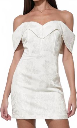 Adelyn Rae Alice Off Shoulder Jacquard Mini Dress In White